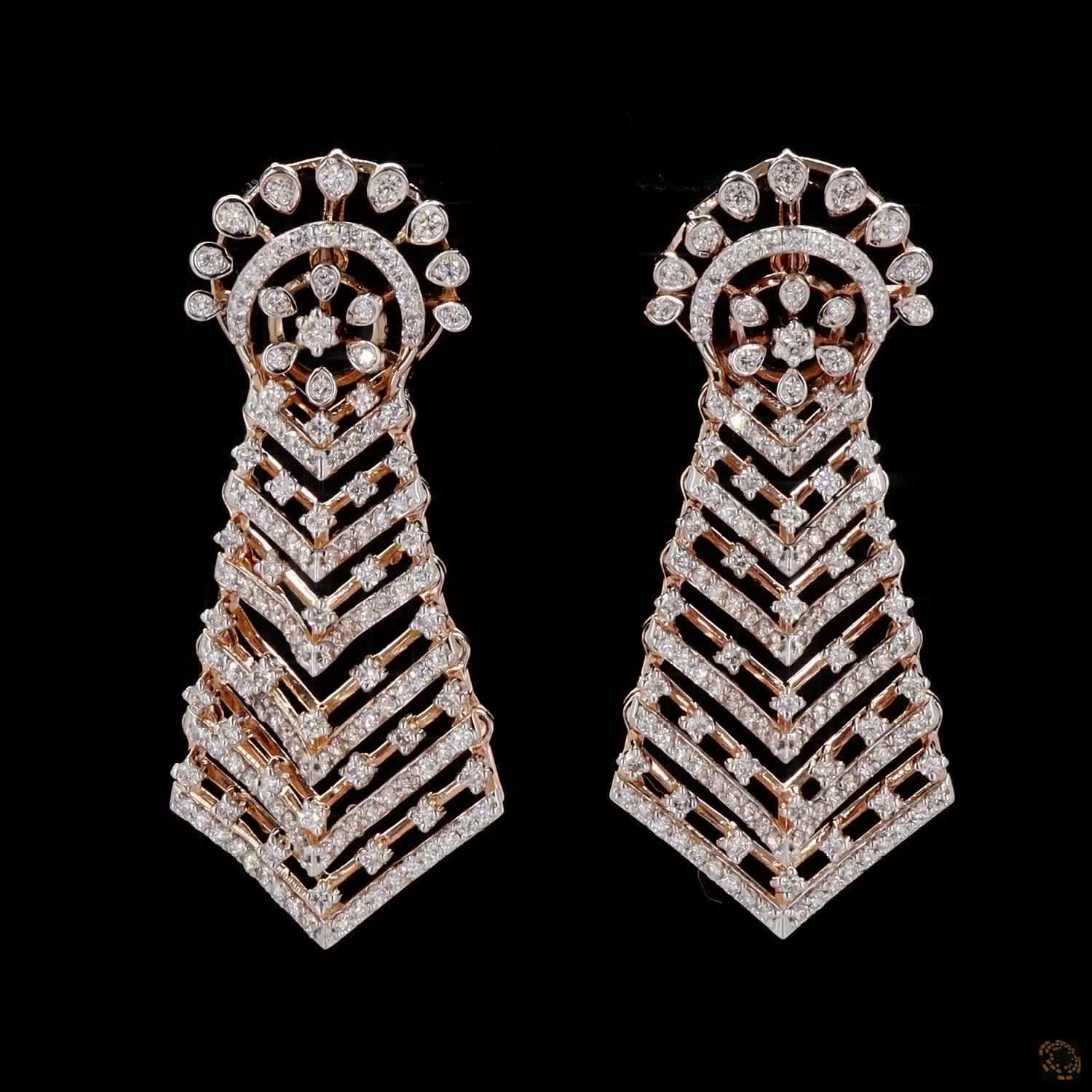 Diamond Earrings in 18KT Rose Gold