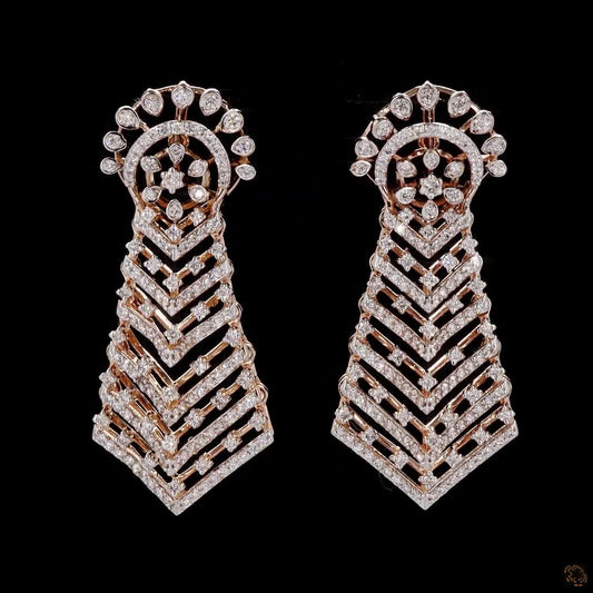 Diamond Earrings in 18KT Rose Gold