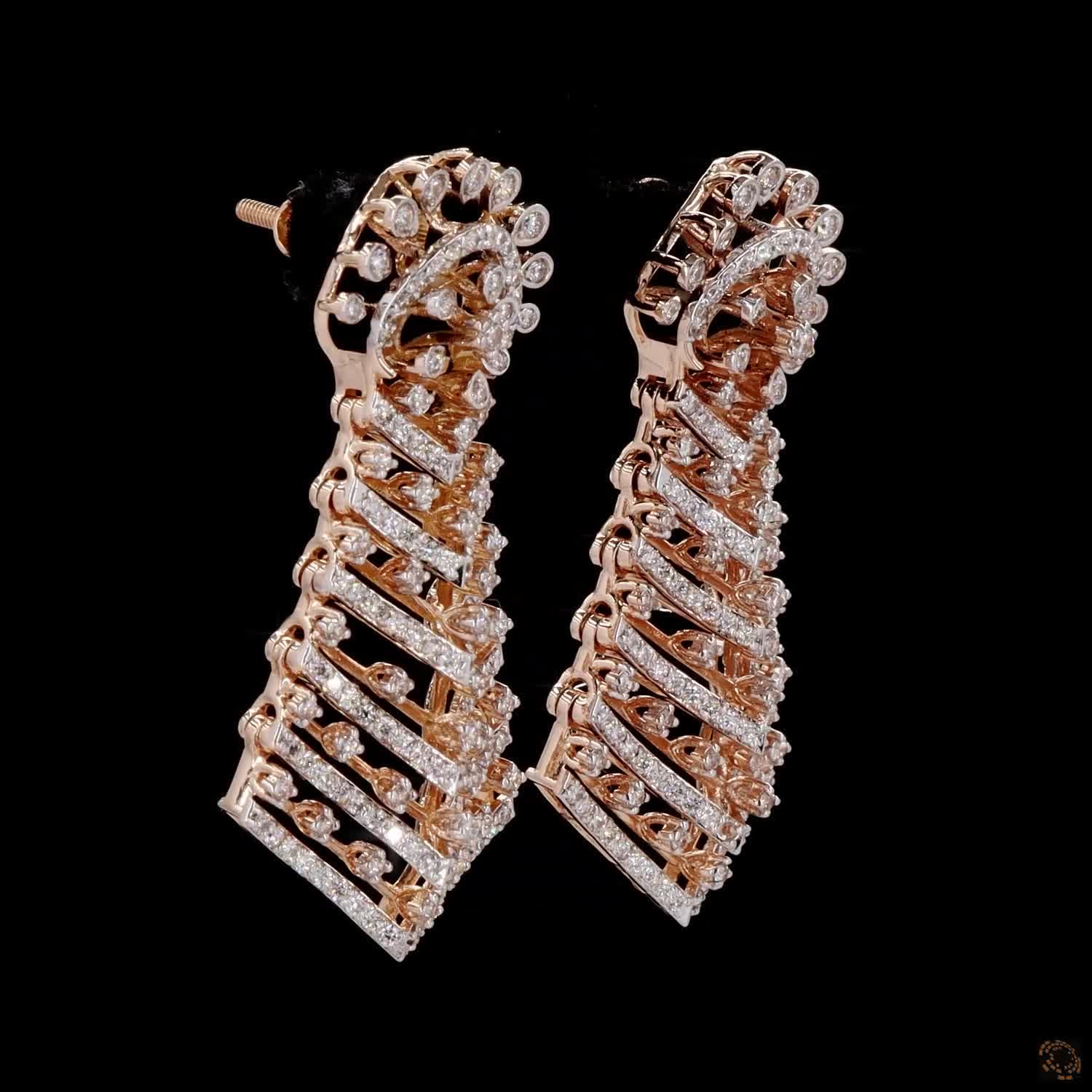 Diamond Earrings in 18KT Rose Gold
