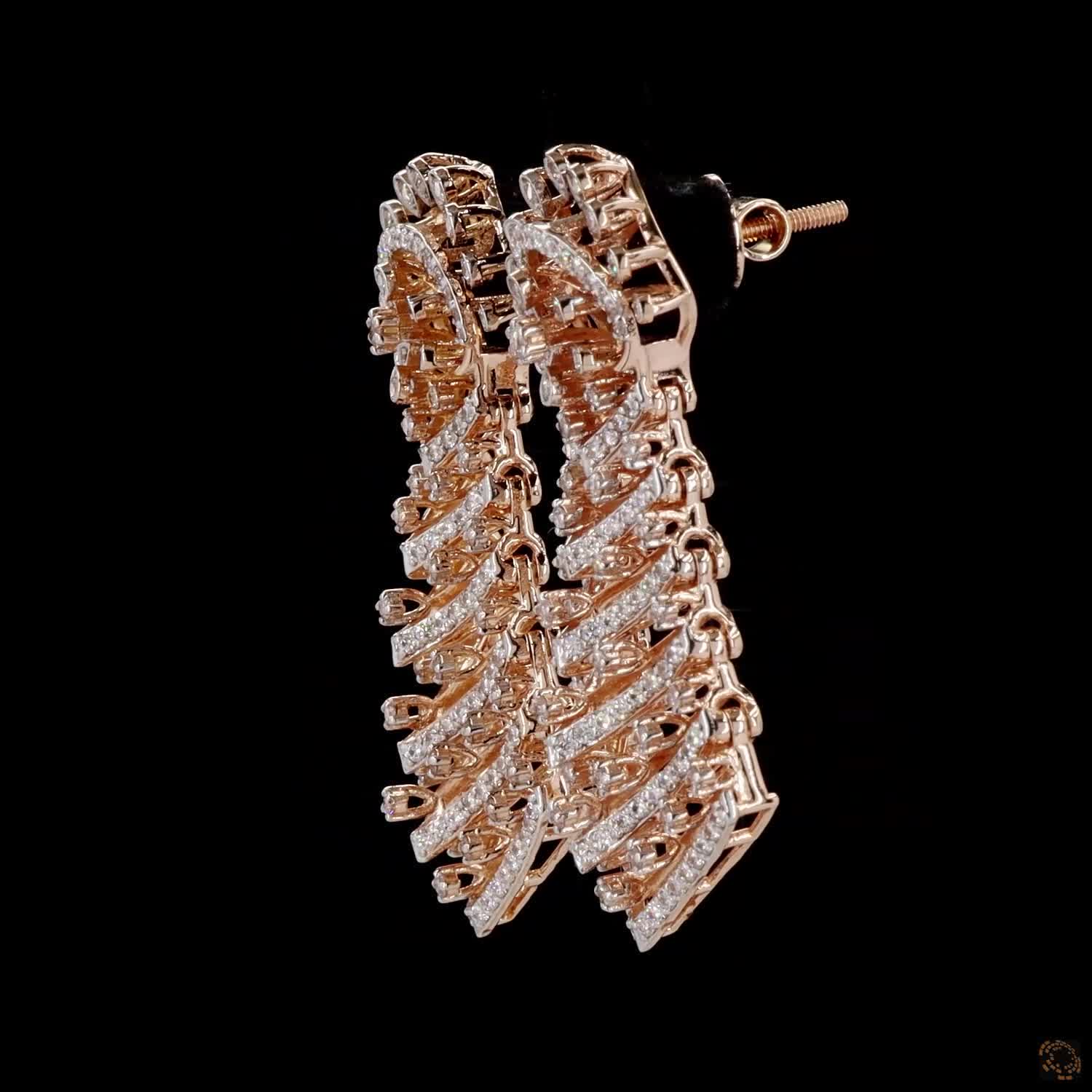Diamond Earrings in 18KT Rose Gold