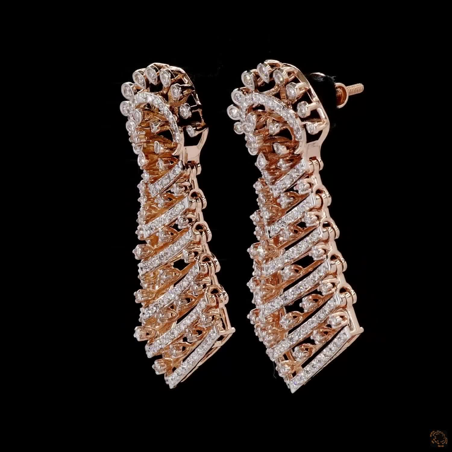 Diamond Earrings in 18KT Rose Gold