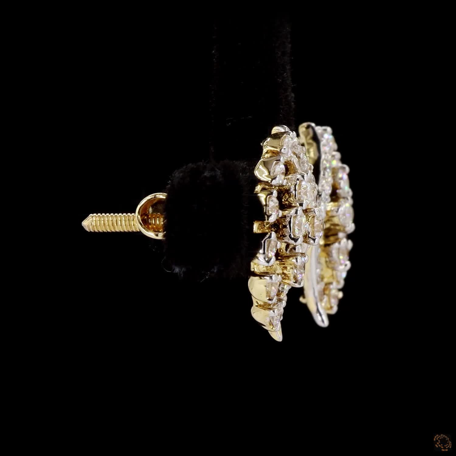Diamond Earrings in 18KT Yellow Gold