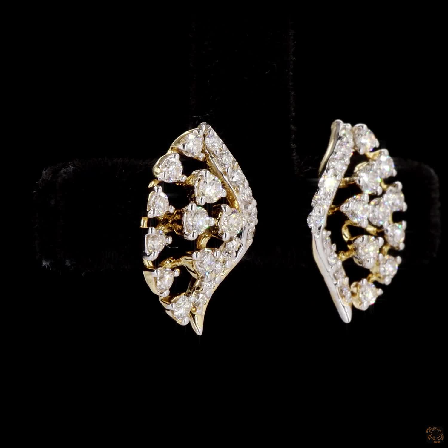 Diamond Earrings in 18KT Yellow Gold