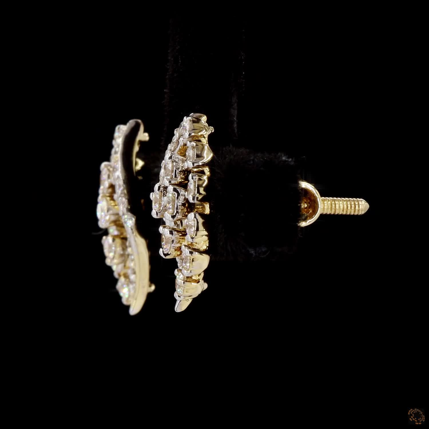 Diamond Earrings in 18KT Yellow Gold