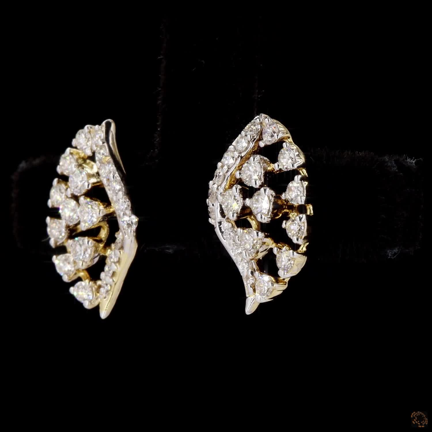 Diamond Earrings in 18KT Yellow Gold