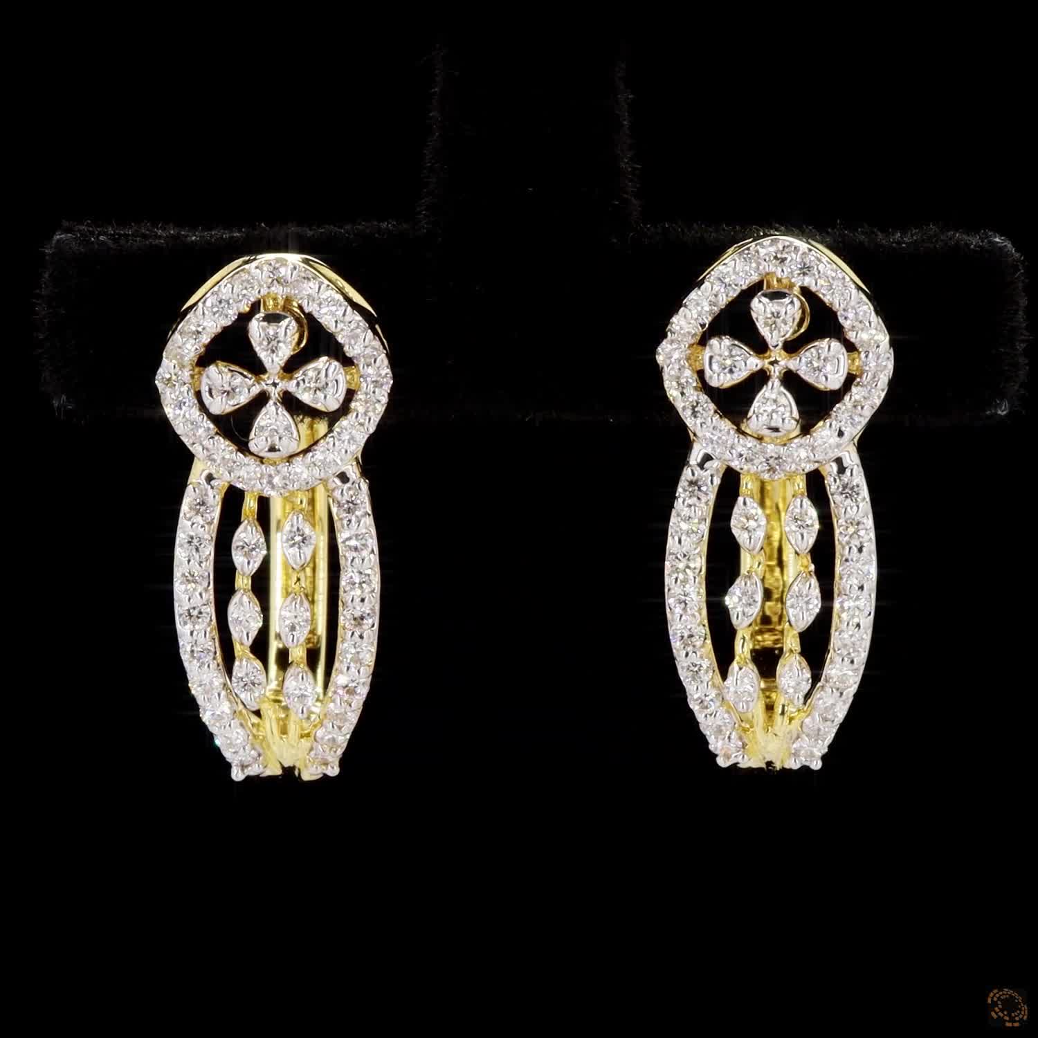 Diamond Earrings in 18KT Yellow Gold