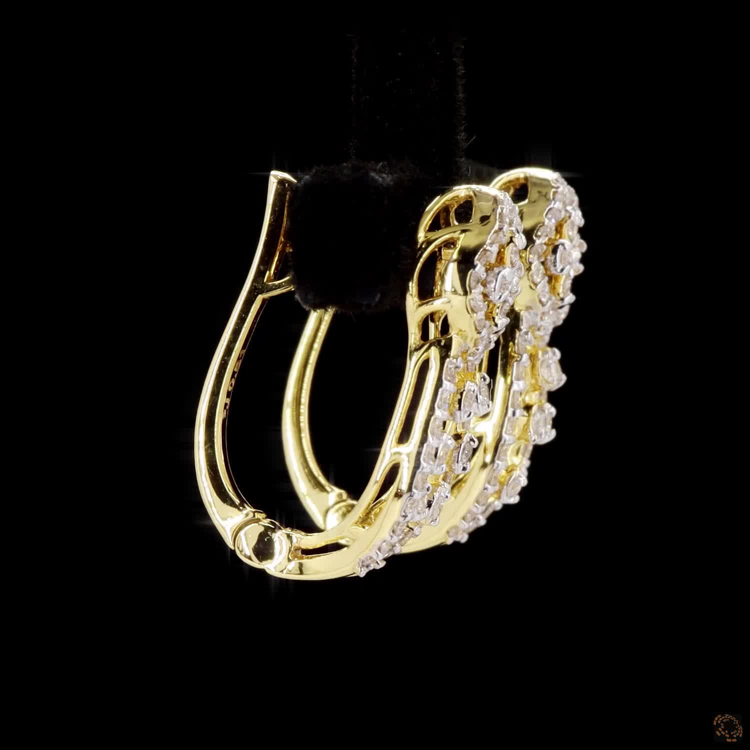 Diamond Earrings in 18KT Yellow Gold