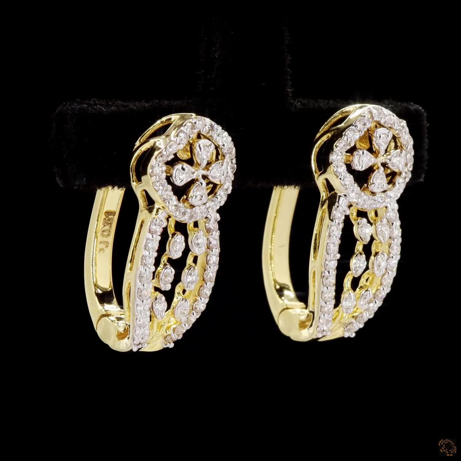 Diamond Earrings in 18KT Yellow Gold