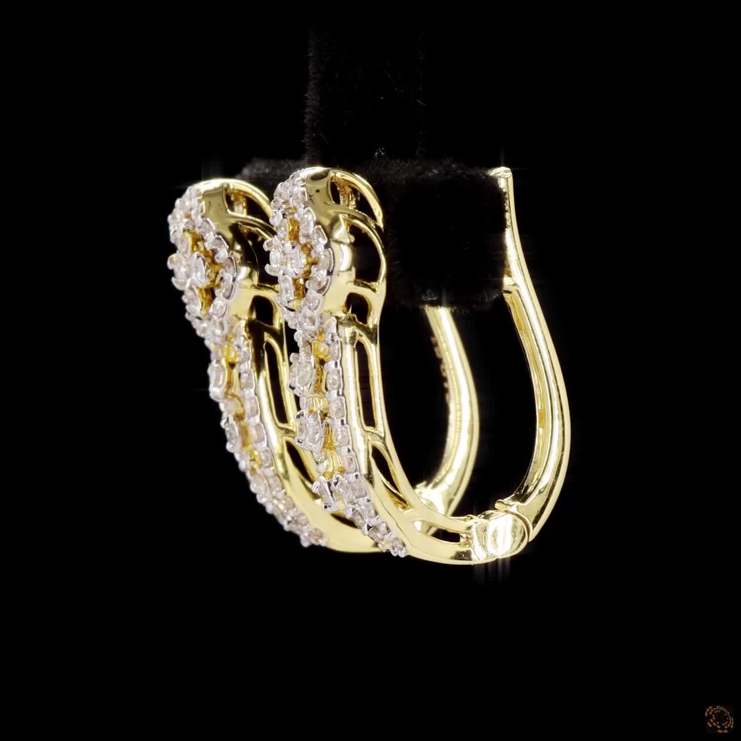 Diamond Earrings in 18KT Yellow Gold
