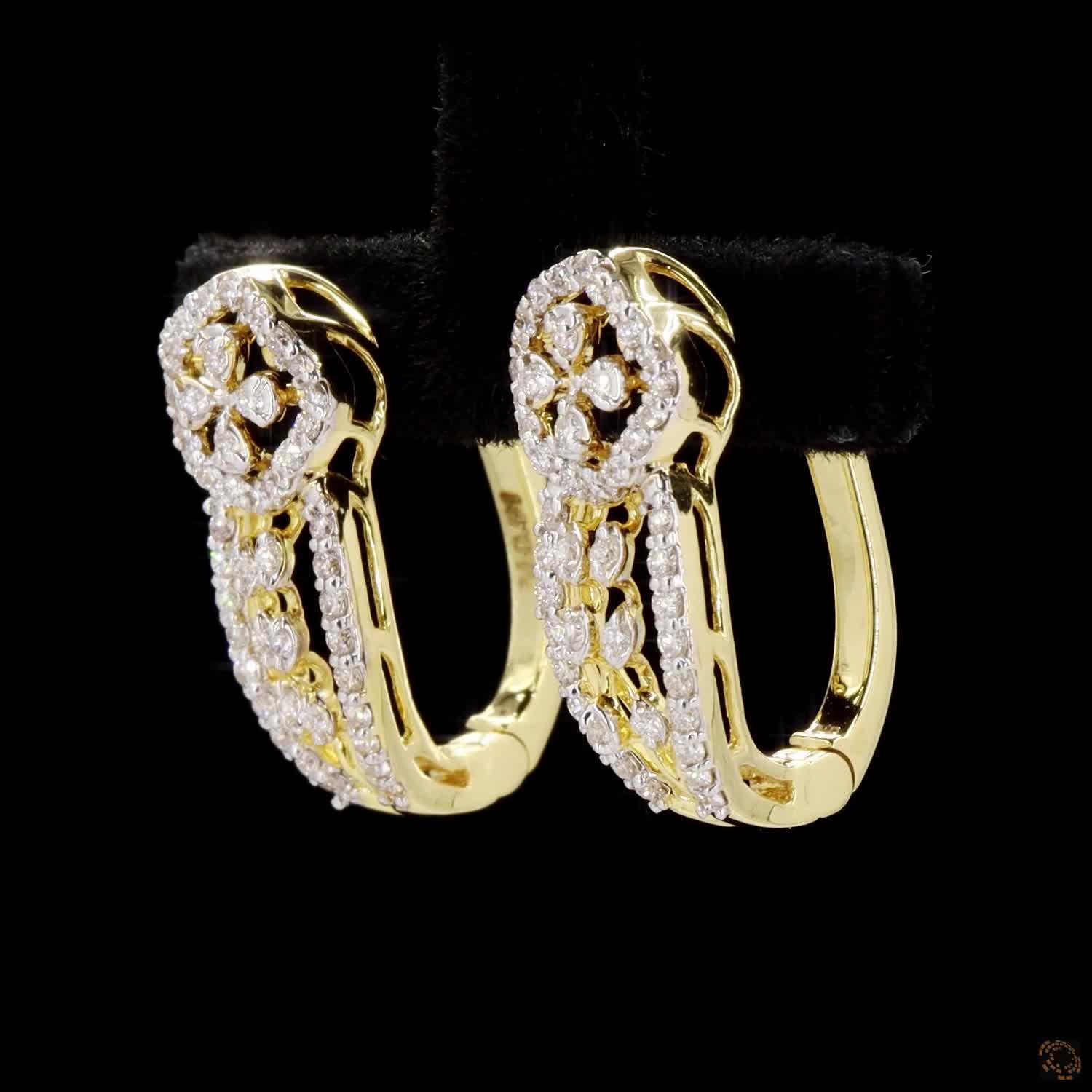 Diamond Earrings in 18KT Yellow Gold