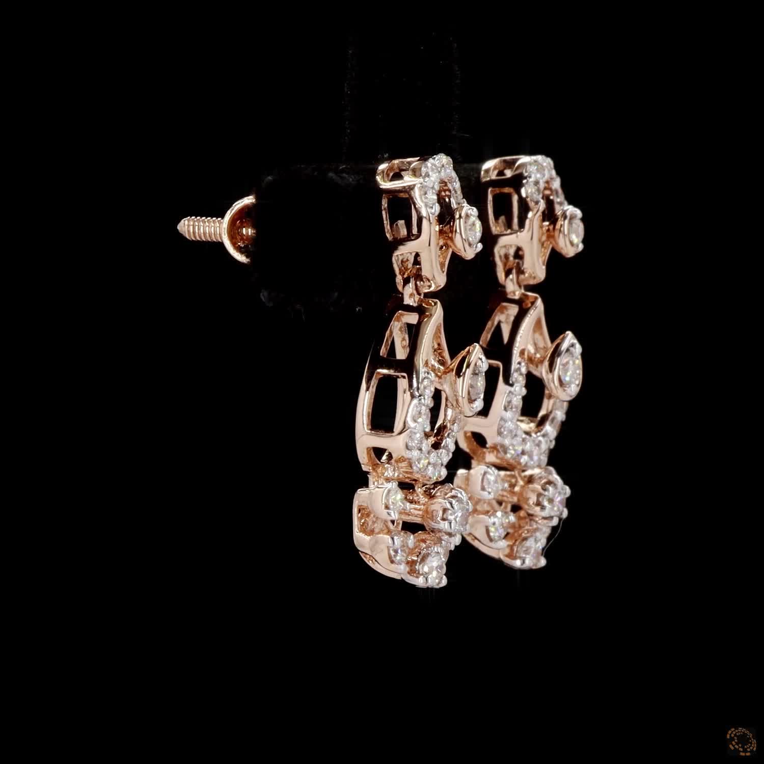 Diamond Earrings in 18KT Yellow Gold