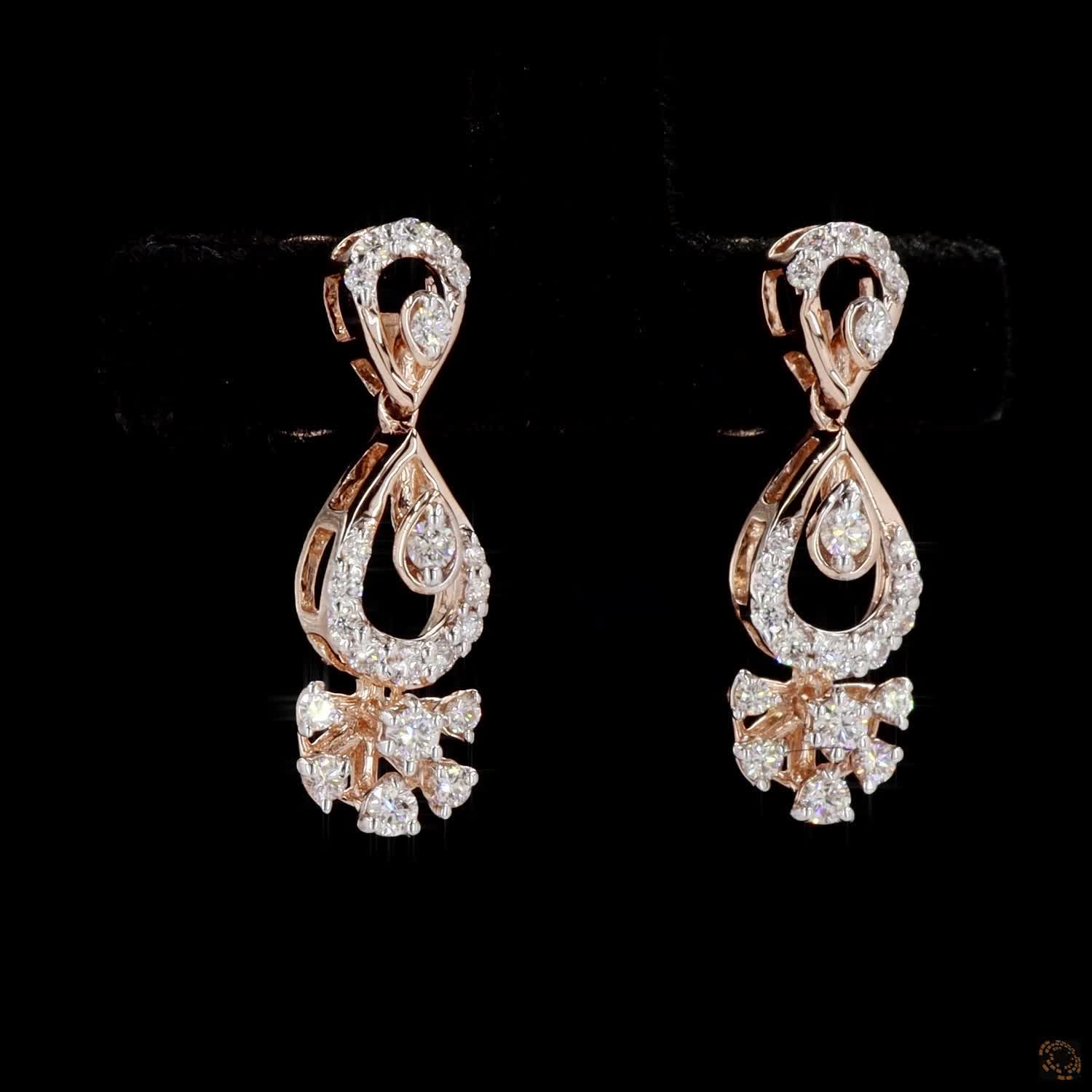Diamond Earrings in 18KT Yellow Gold