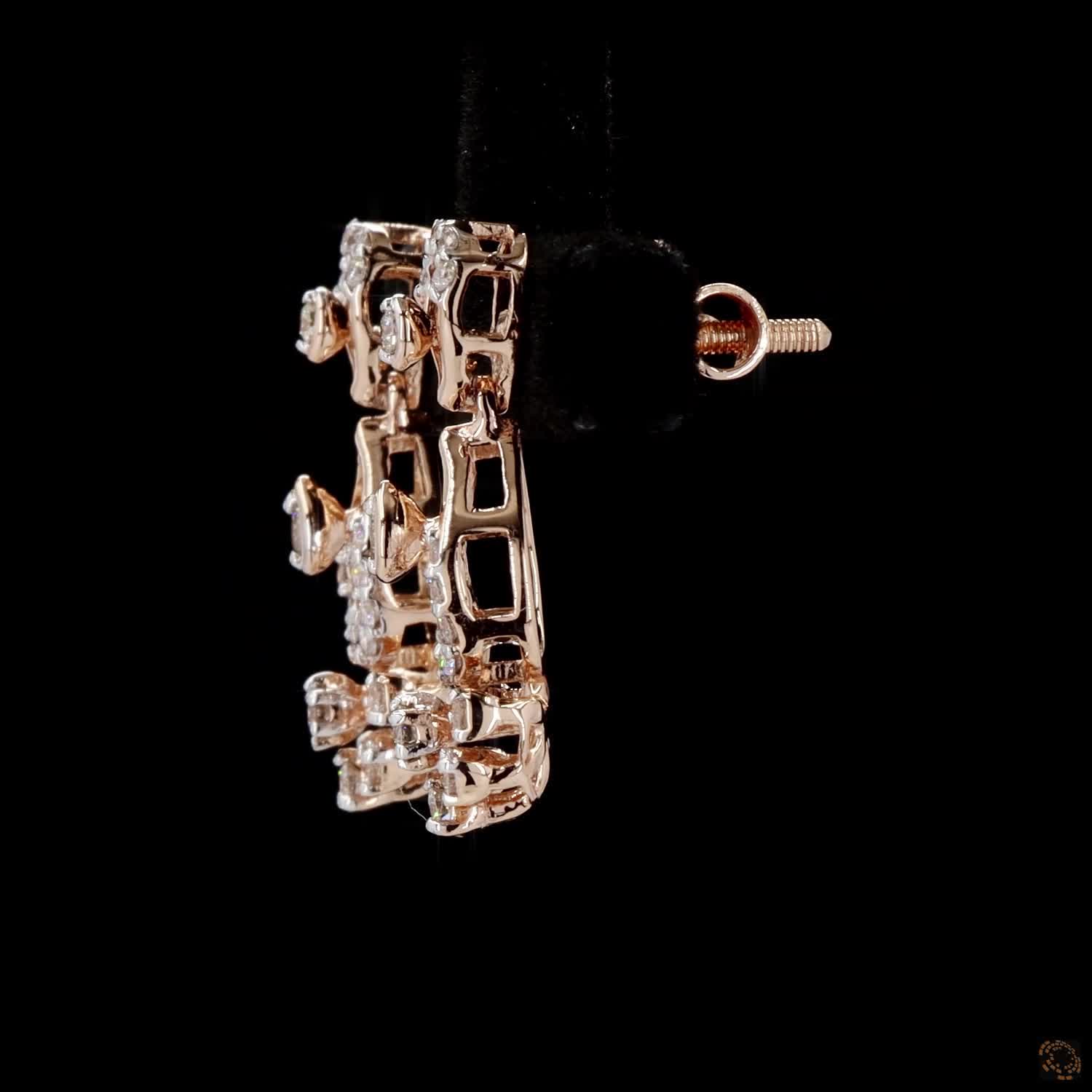 Diamond Earrings in 18KT Yellow Gold