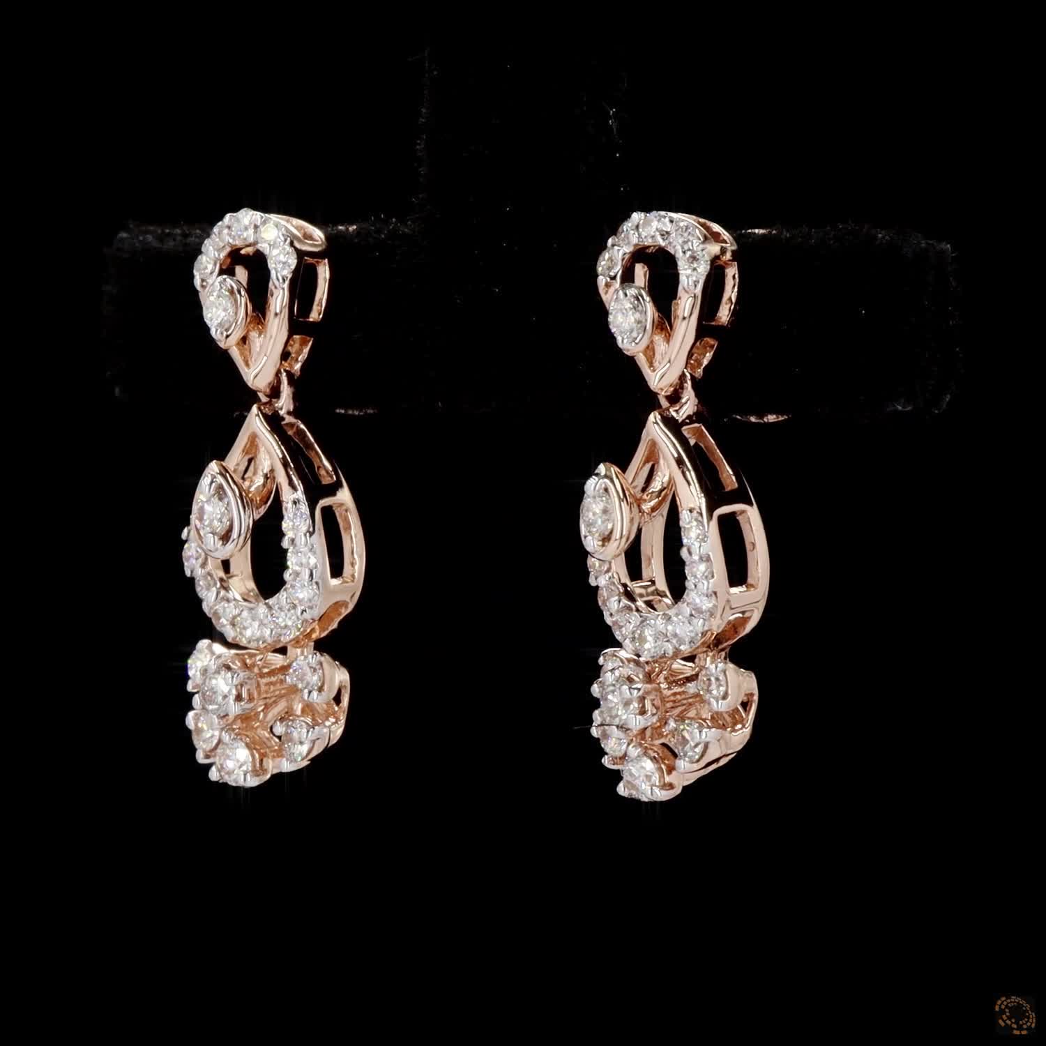Diamond Earrings in 18KT Yellow Gold