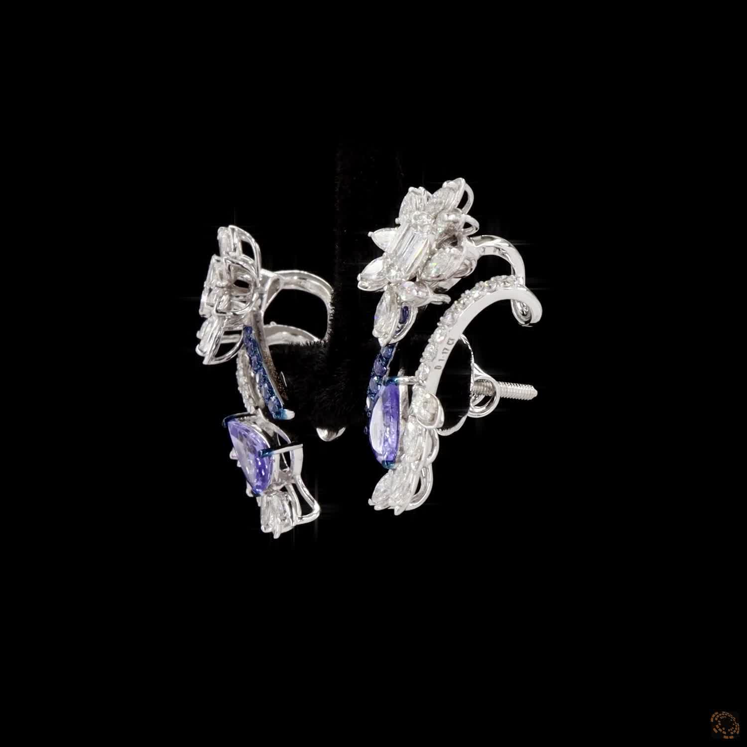 Ruby Diamond Earrings in 18KT White Gold
