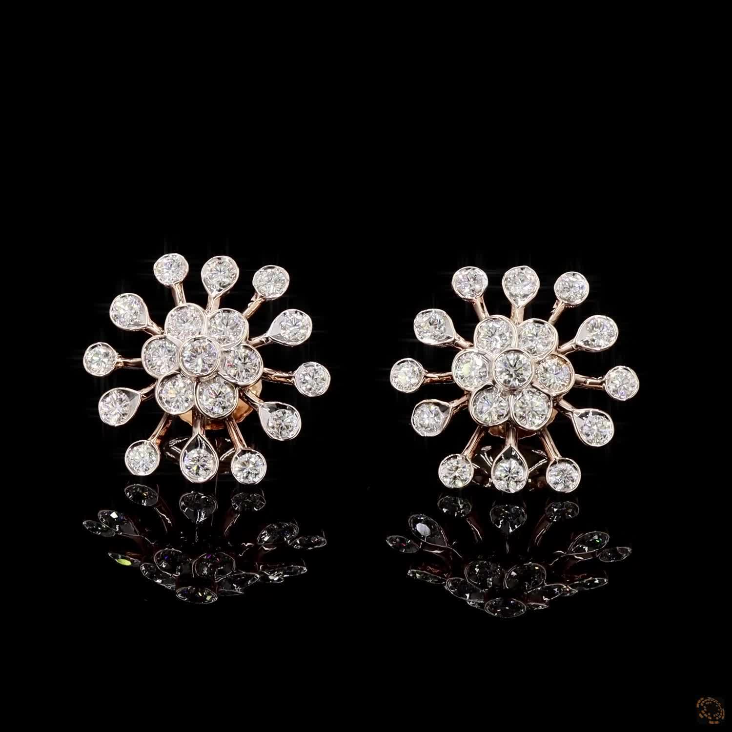 Diamond Earrings in 18KT Rose Gold