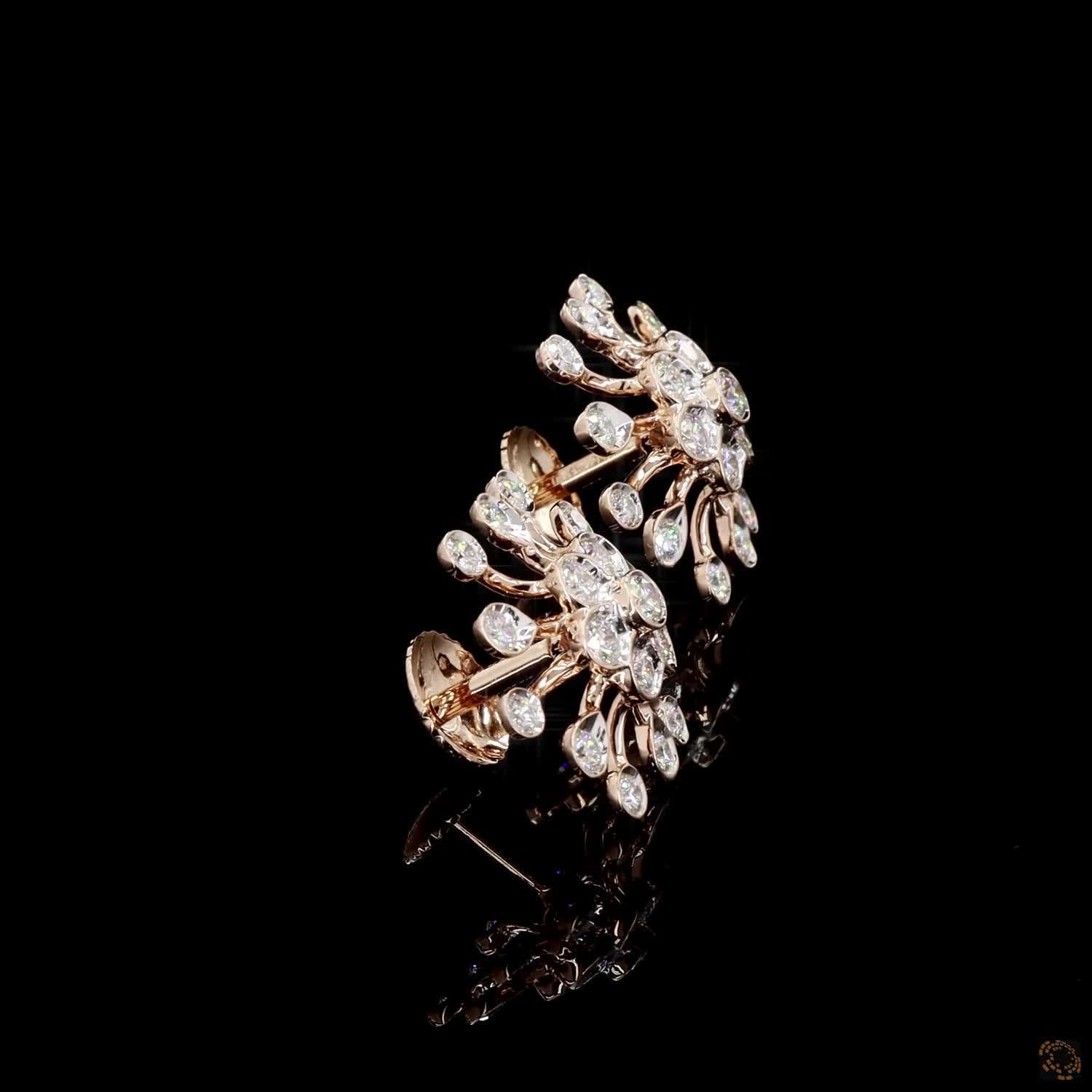 Diamond Earrings in 18KT Rose Gold