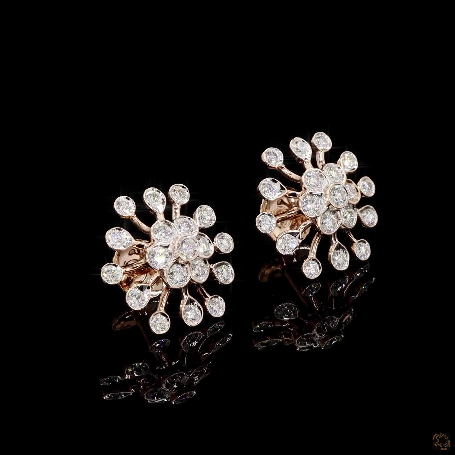Diamond Earrings in 18KT Rose Gold