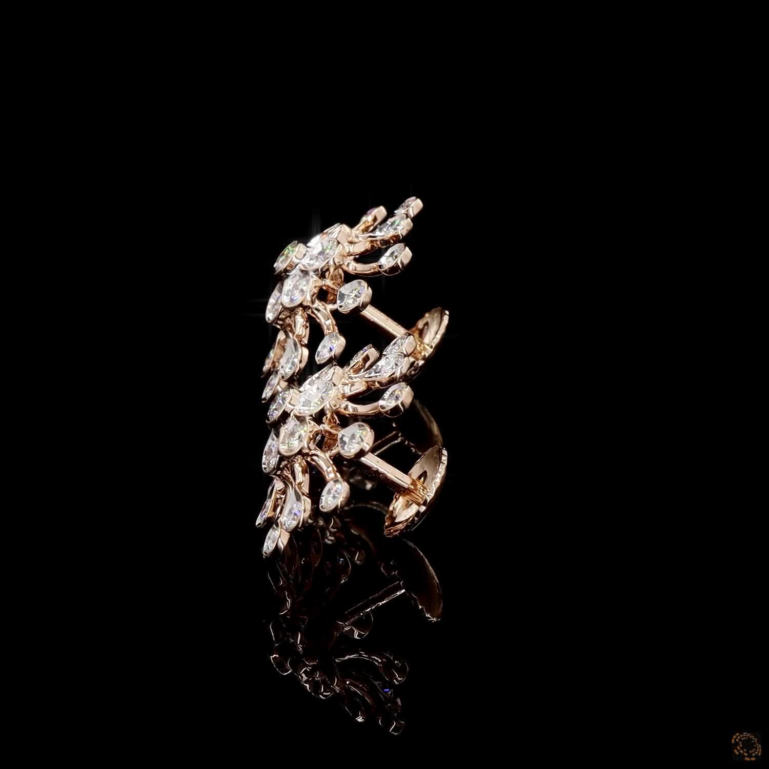 Diamond Earrings in 18KT Rose Gold