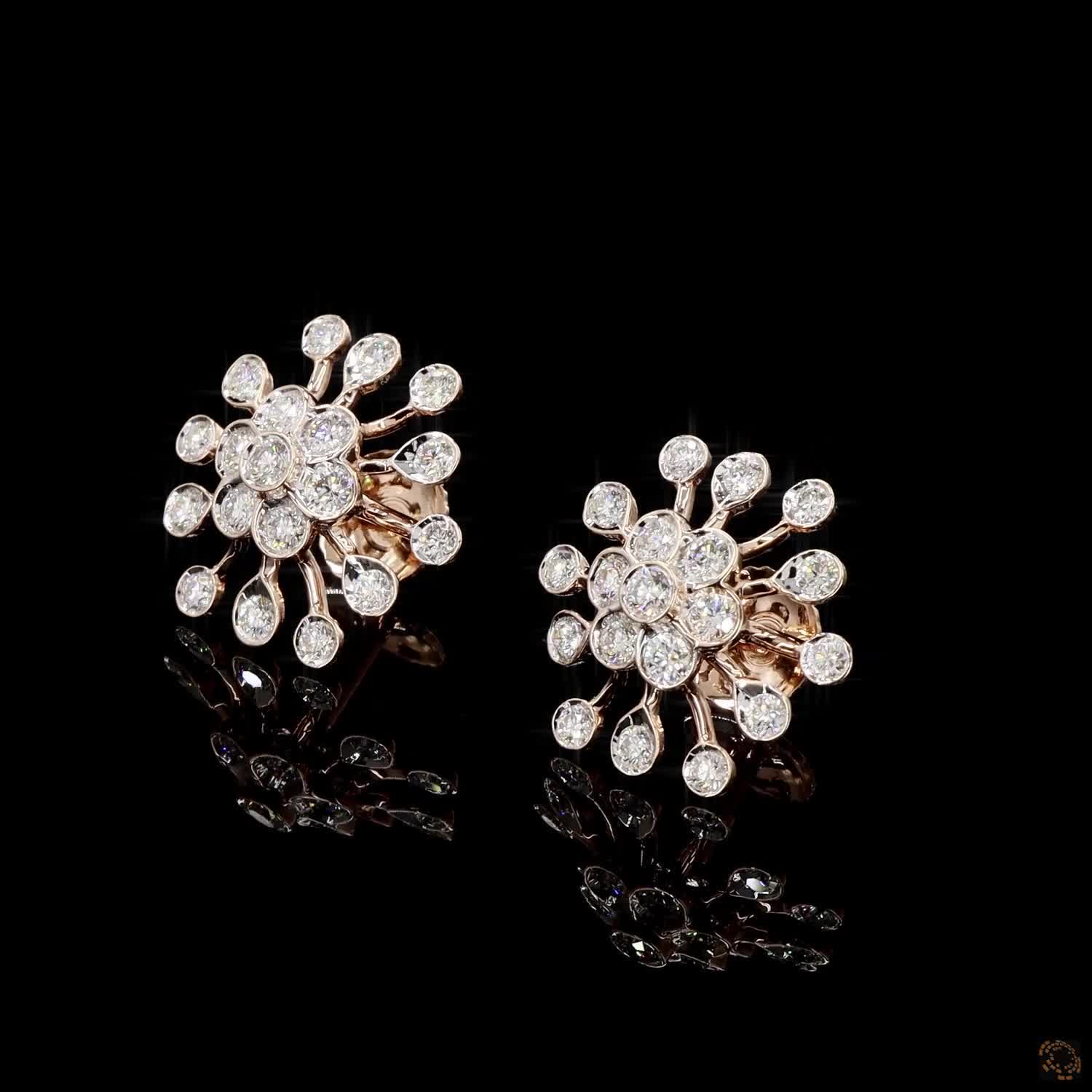 Diamond Earrings in 18KT Rose Gold