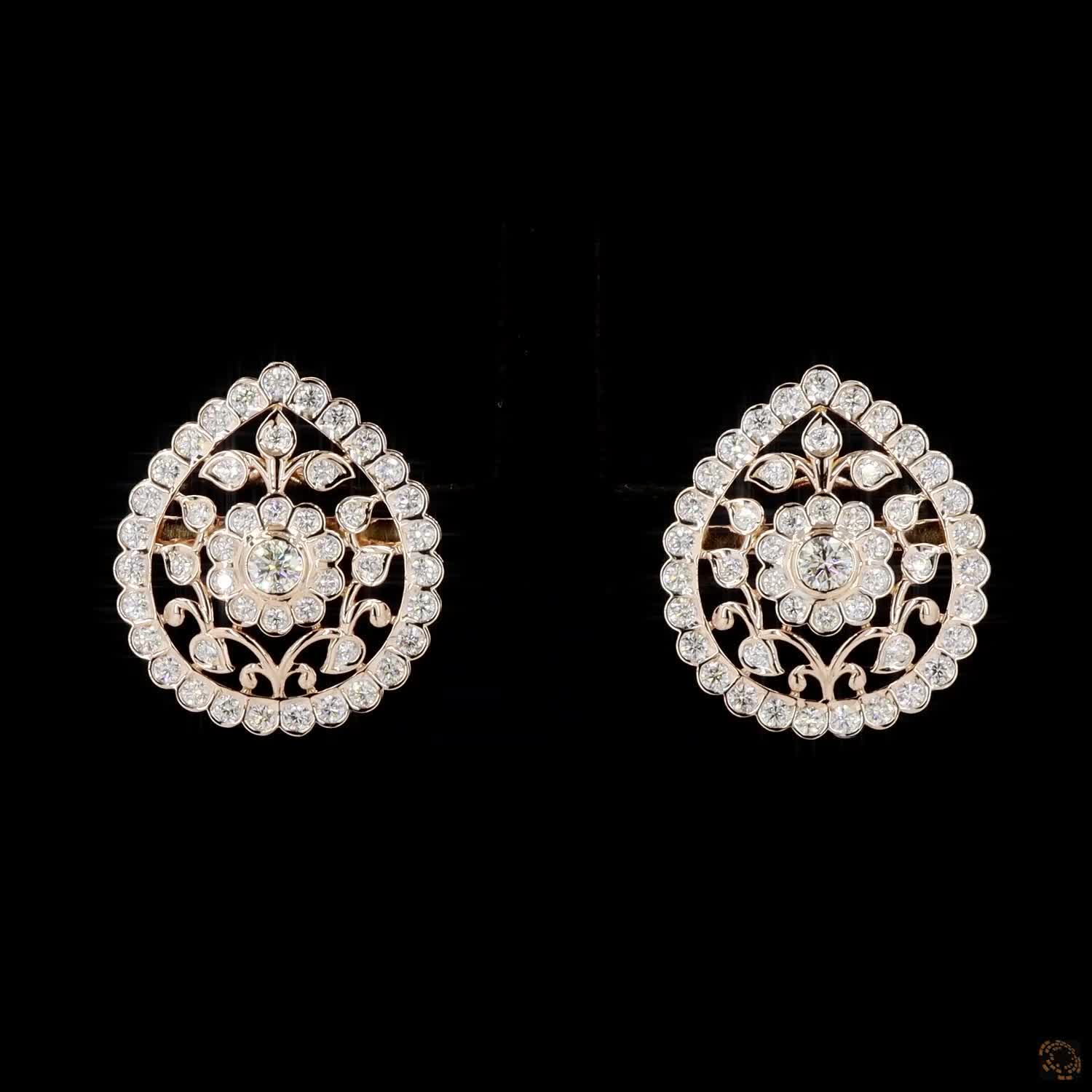Diamond Earrings in 18KT Yellow Gold