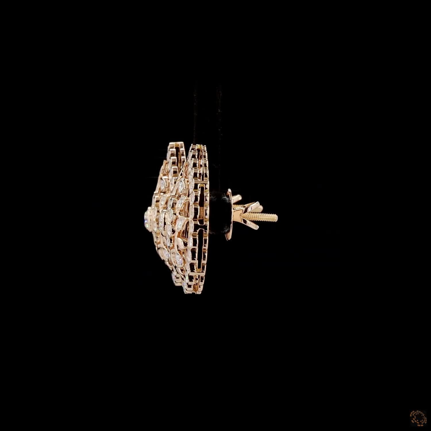 Diamond Earrings in 18KT Yellow Gold