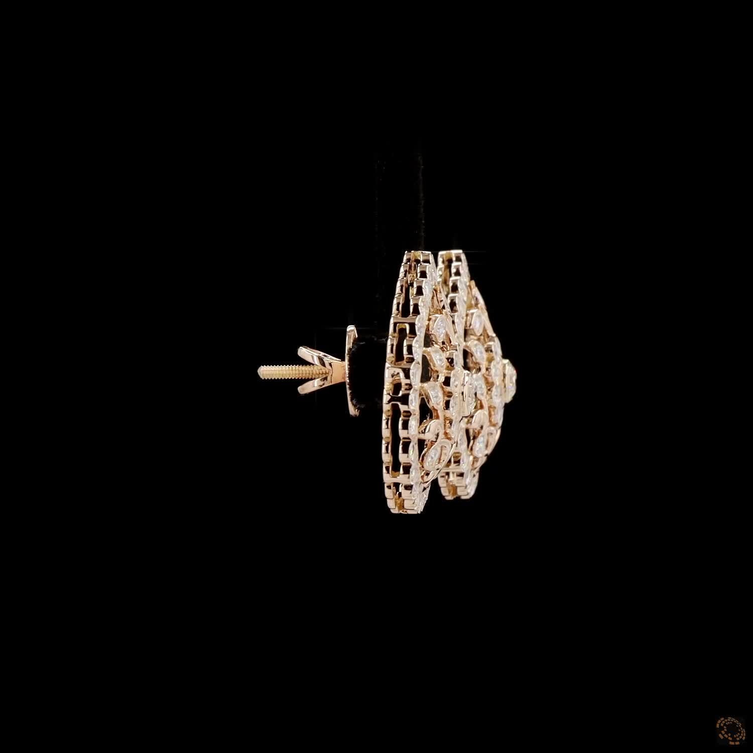 Diamond Earrings in 18KT Yellow Gold