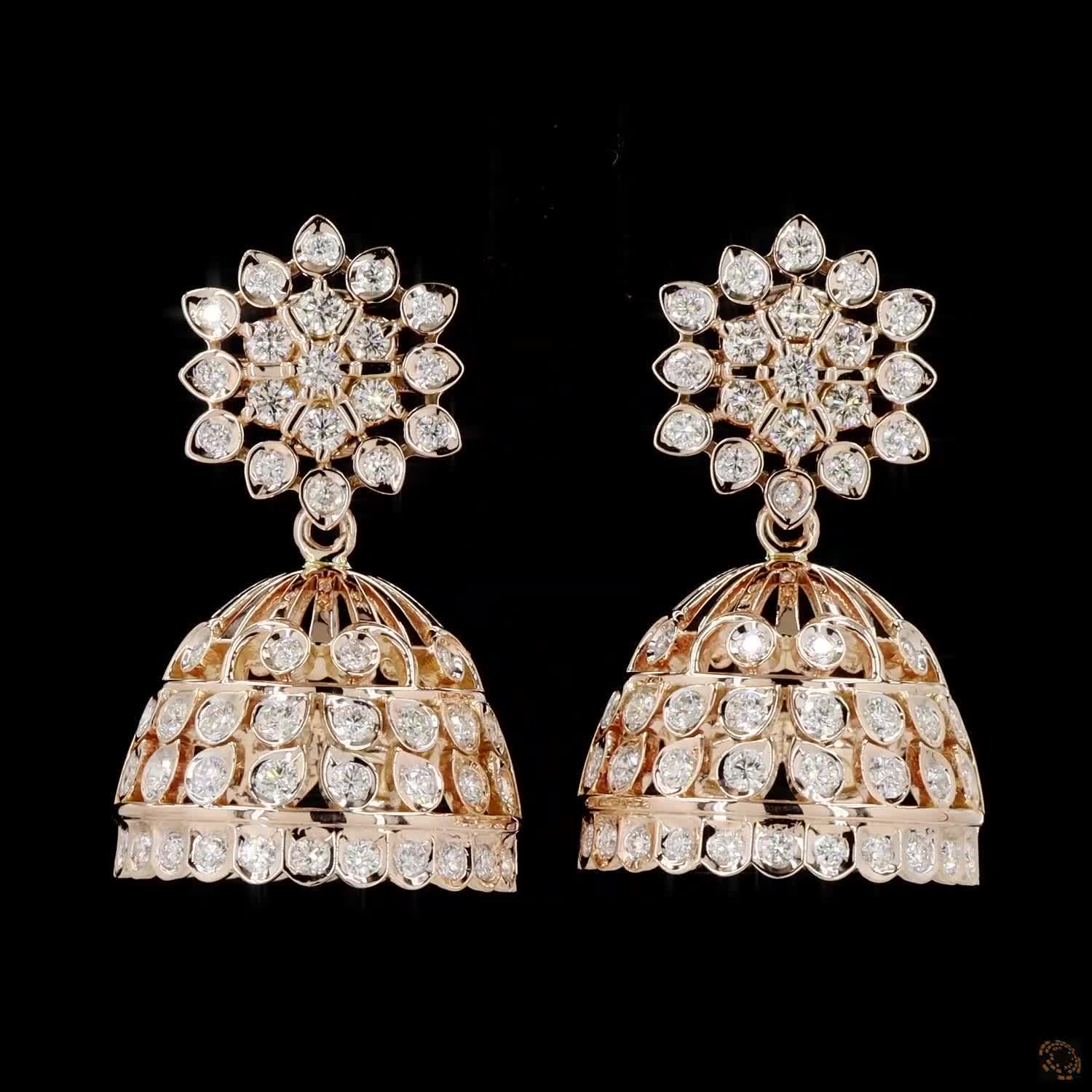 Diamond Earrings in 18KT Yellow Gold