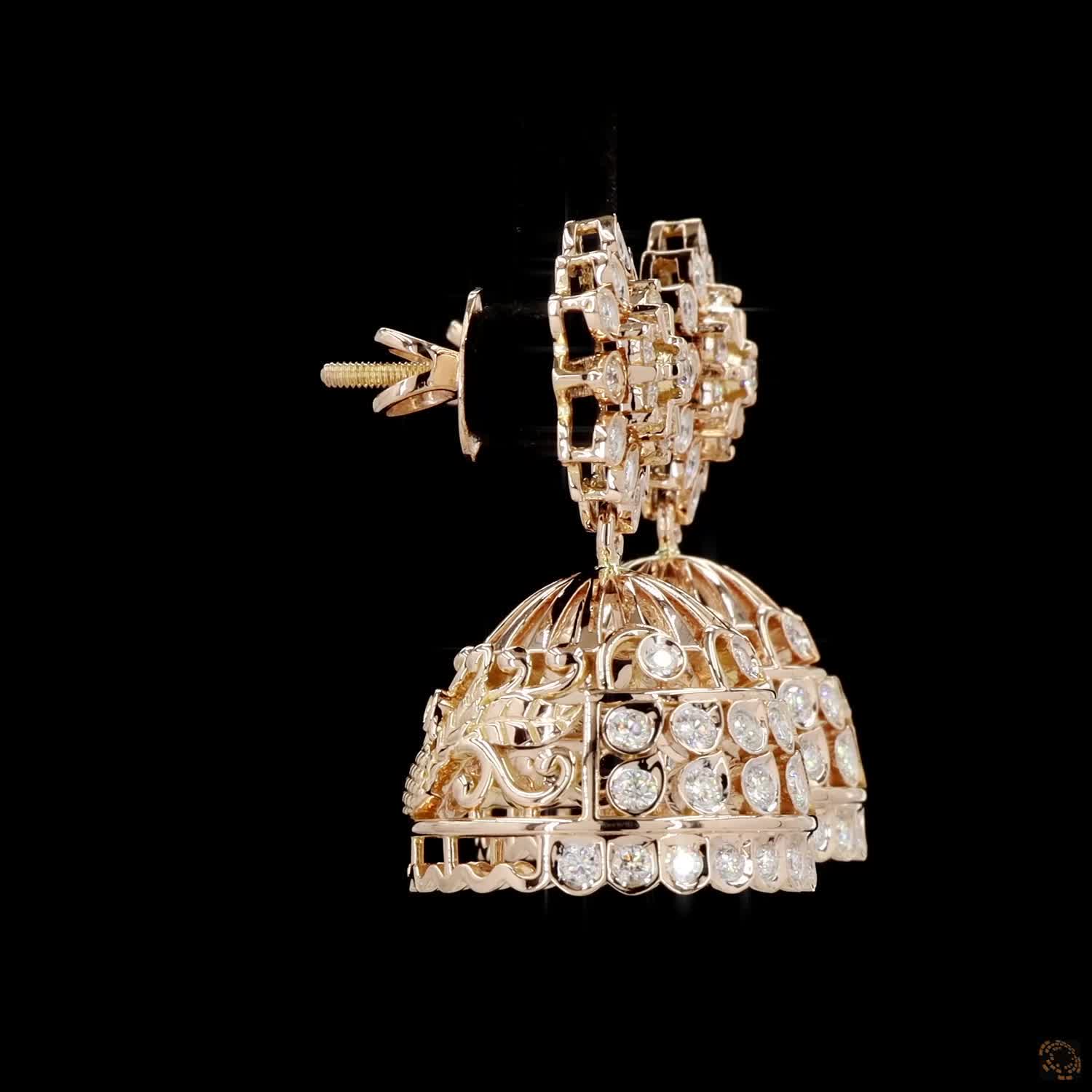 Diamond Earrings in 18KT Yellow Gold