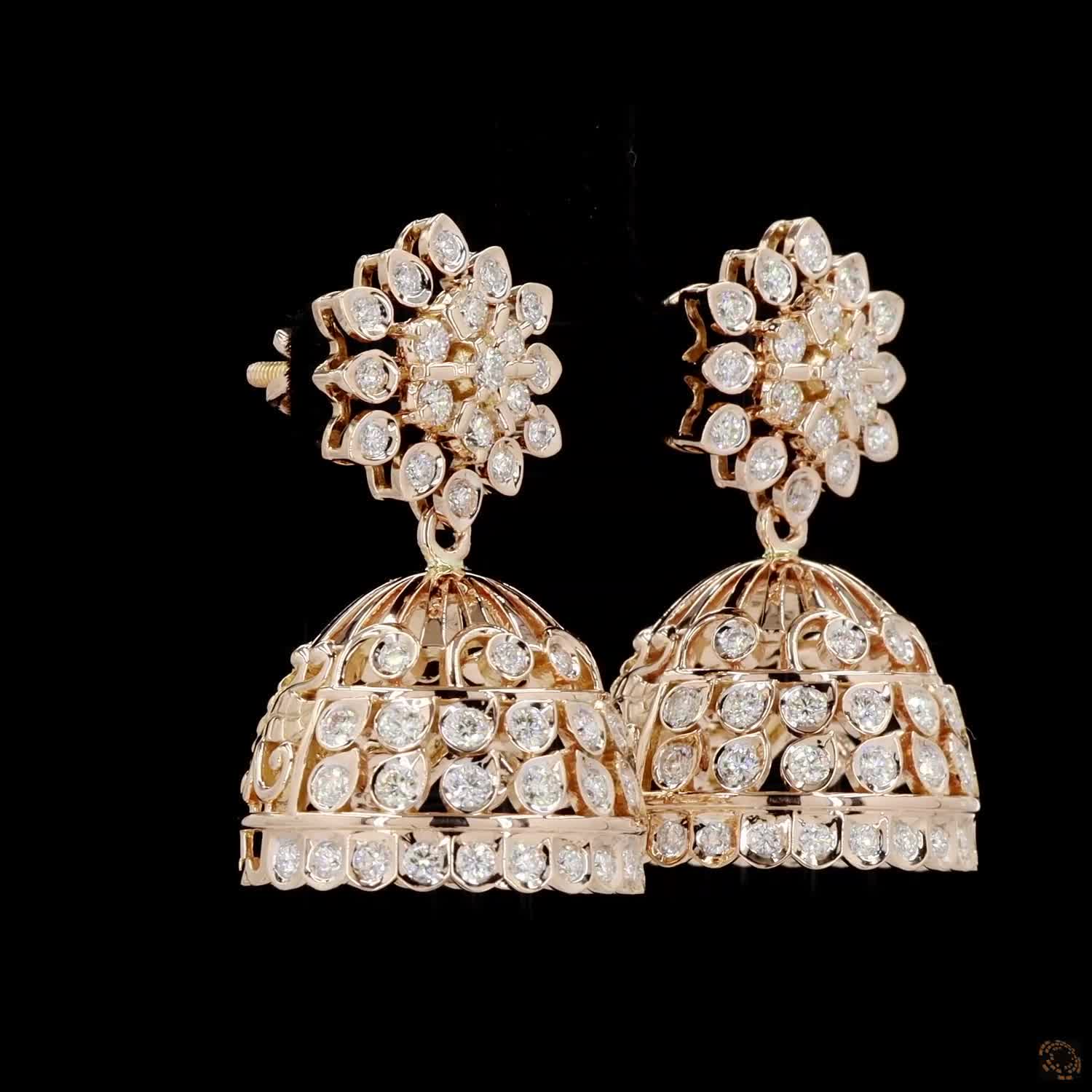 Diamond Earrings in 18KT Yellow Gold