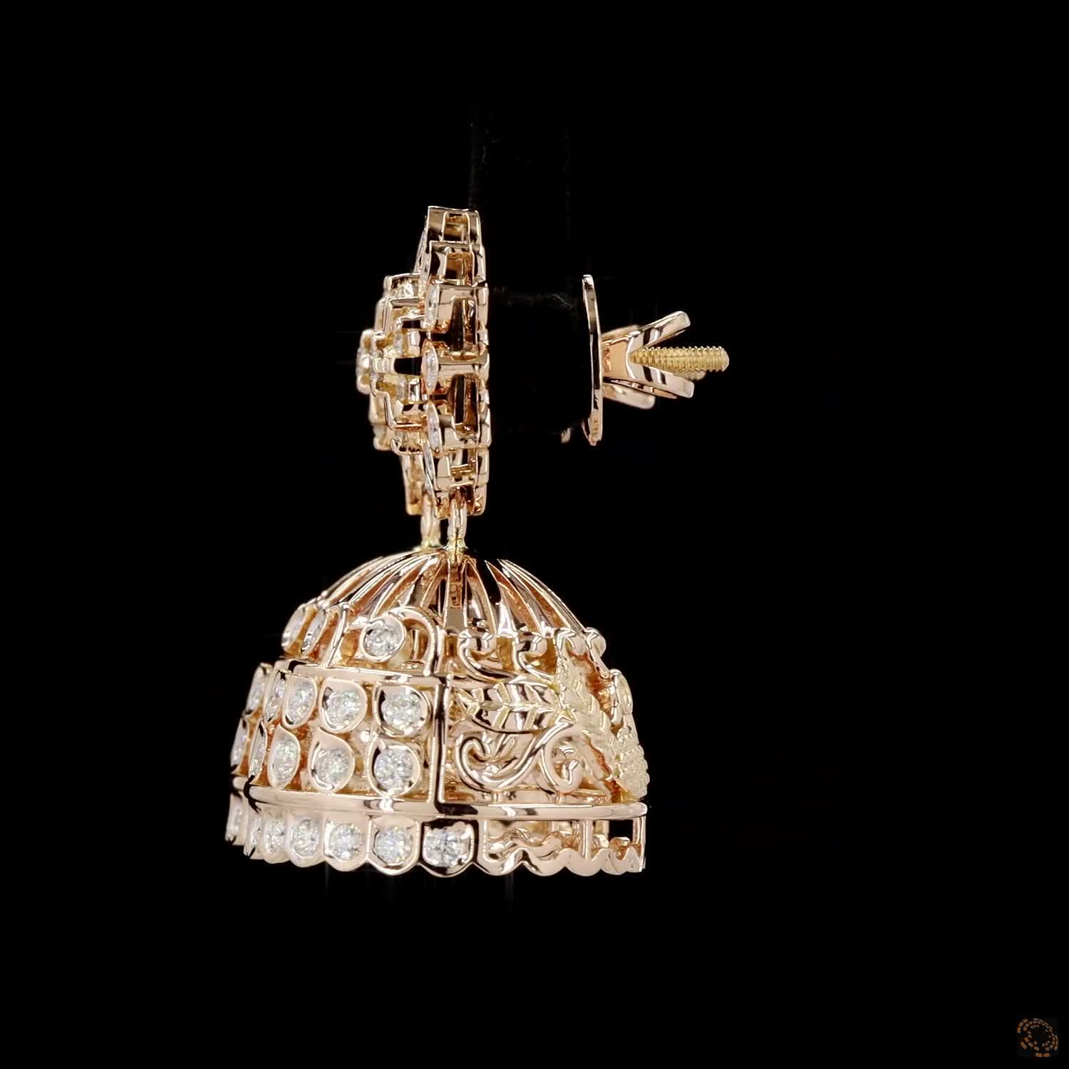 Diamond Earrings in 18KT Yellow Gold