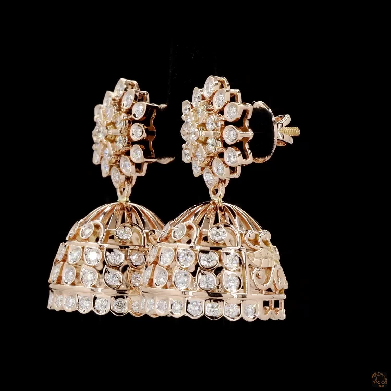 Diamond Earrings in 18KT Yellow Gold
