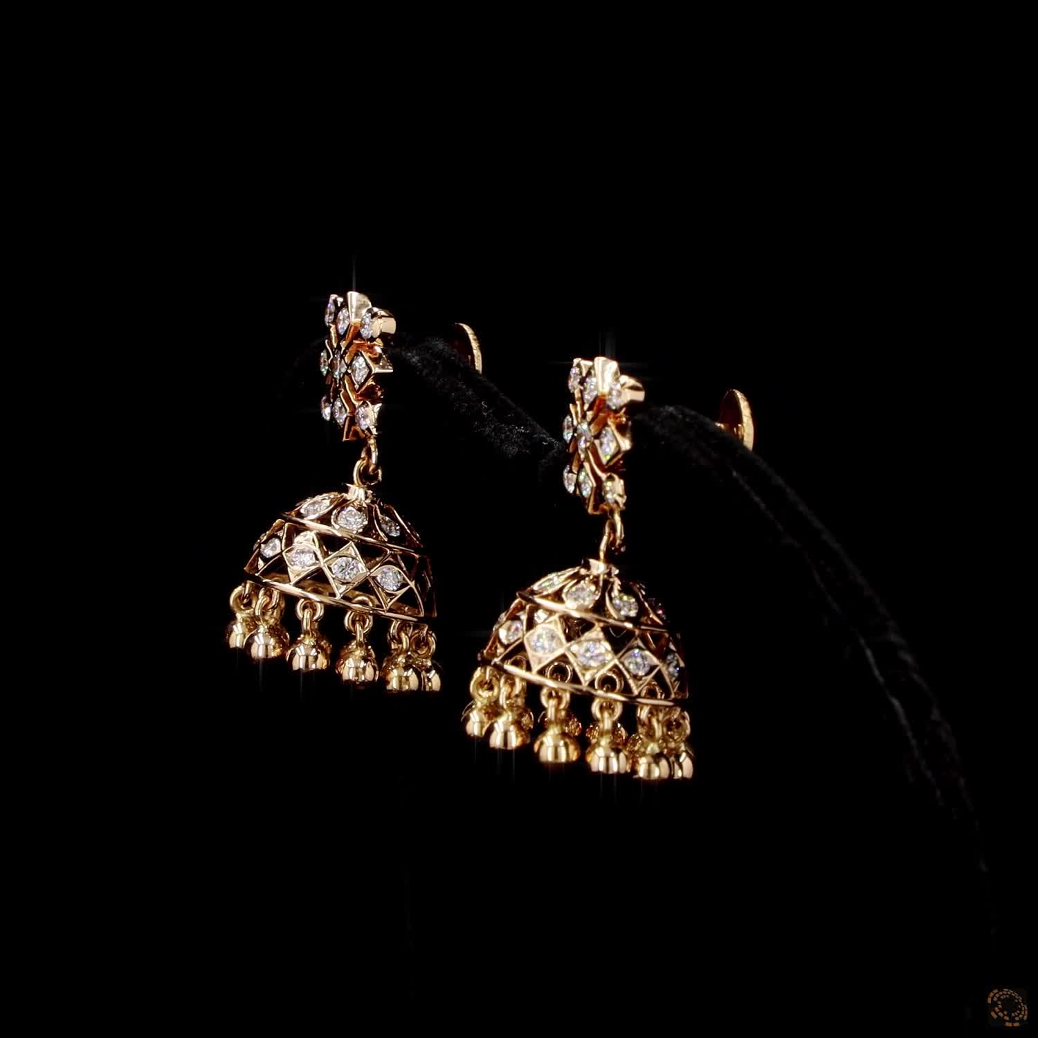 Diamond Earrings in 22KT Yellow Gold