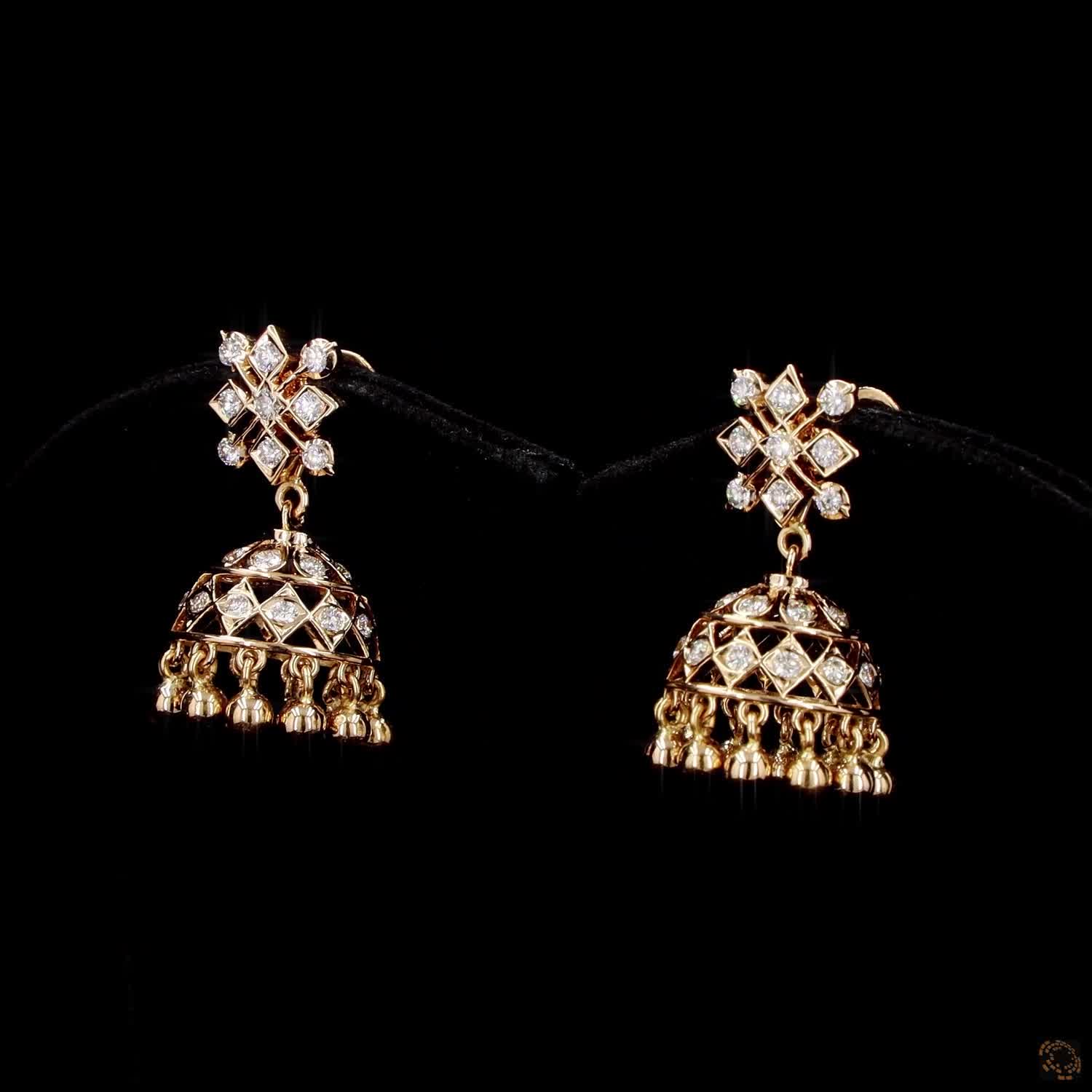 Diamond Earrings in 22KT Yellow Gold