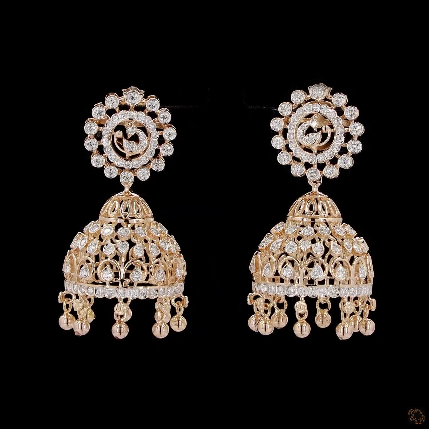 Diamond Earrings in 18KT Yellow Gold