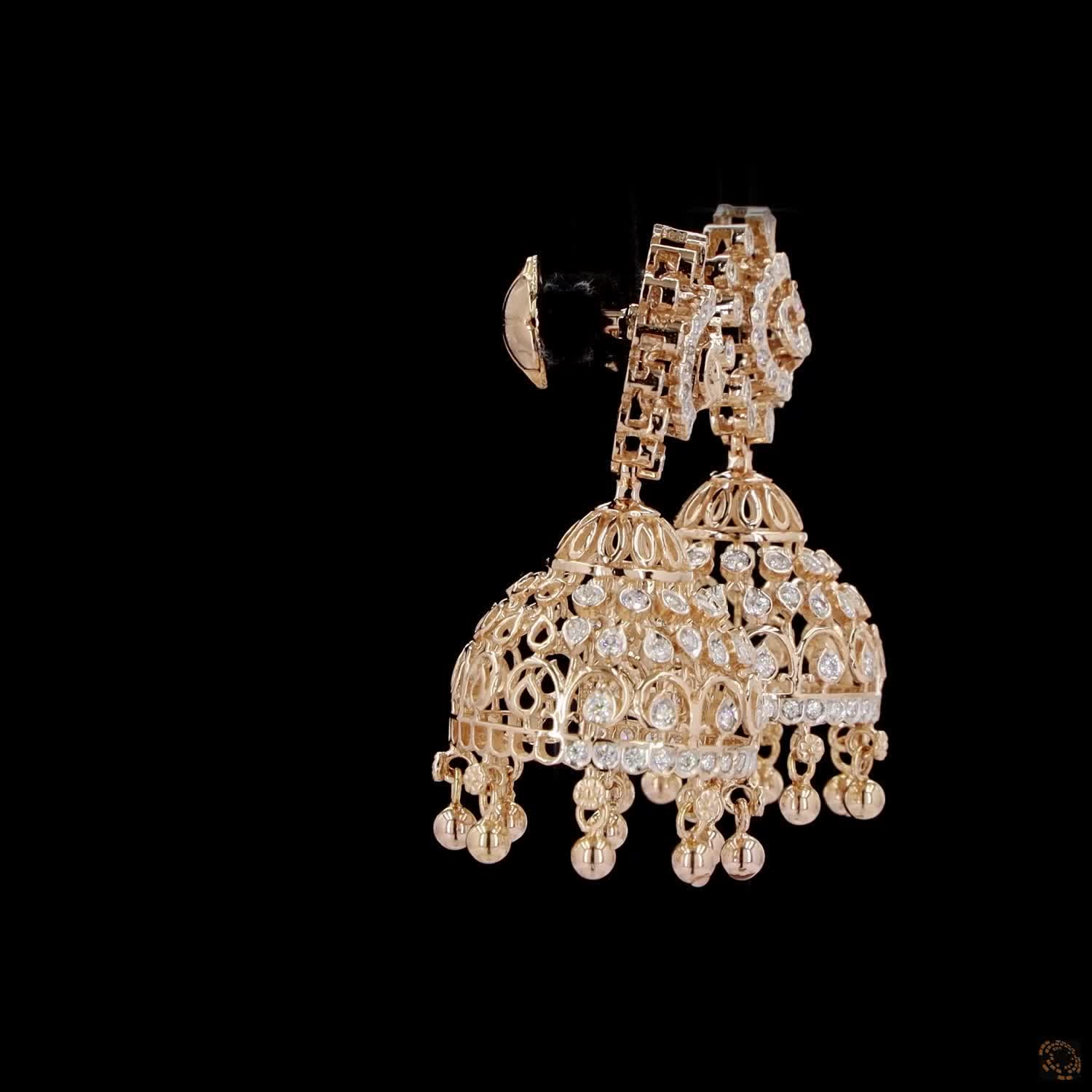 Diamond Earrings in 18KT Yellow Gold
