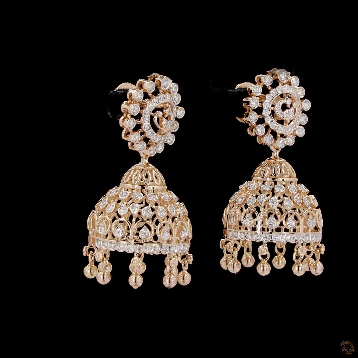 Diamond Earrings in 18KT Yellow Gold