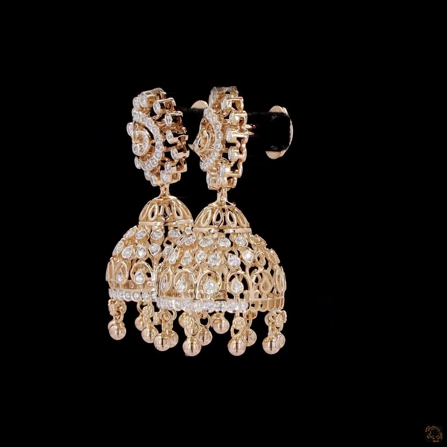 Diamond Earrings in 18KT Yellow Gold