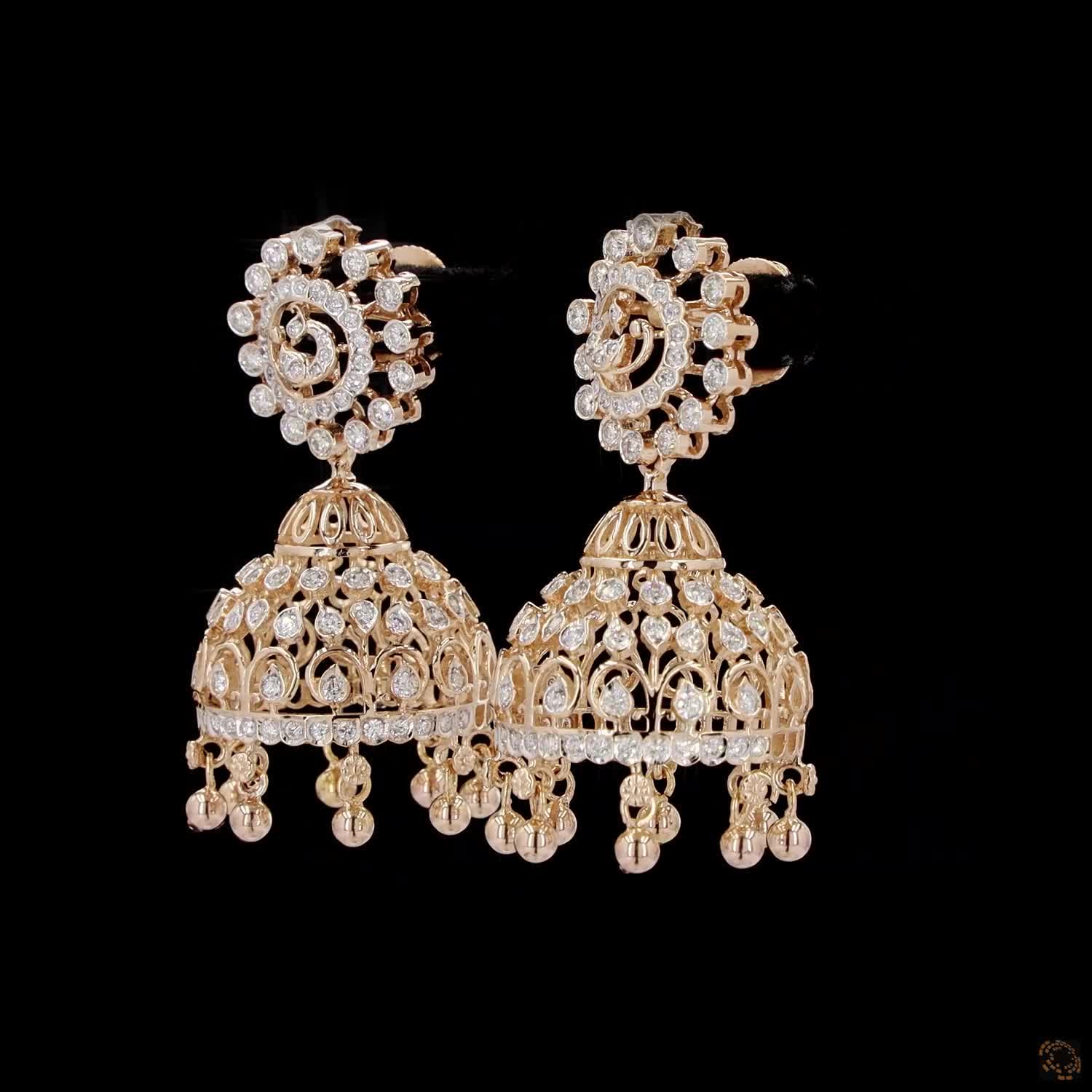Diamond Earrings in 18KT Yellow Gold