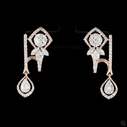 Diamond Earrings in 18KT Rose Gold