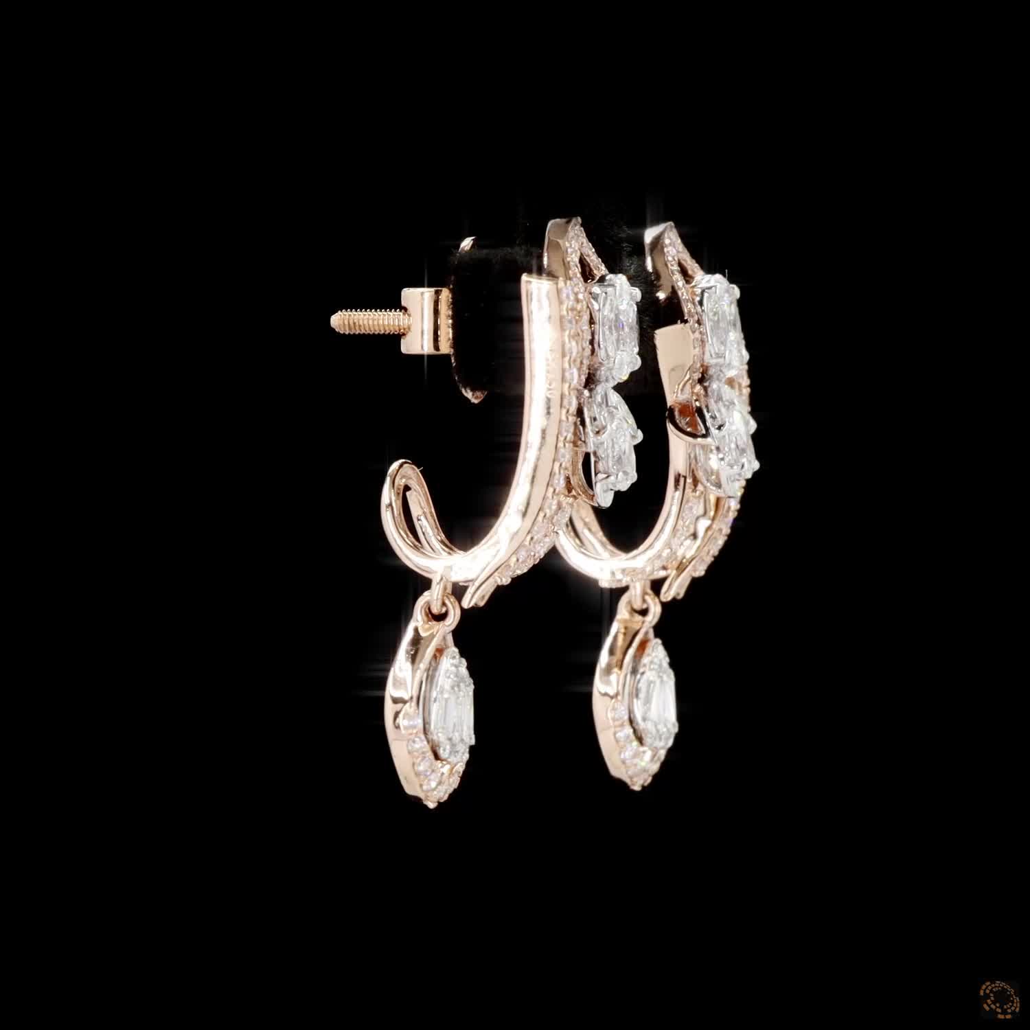 Diamond Earrings in 18KT Rose Gold