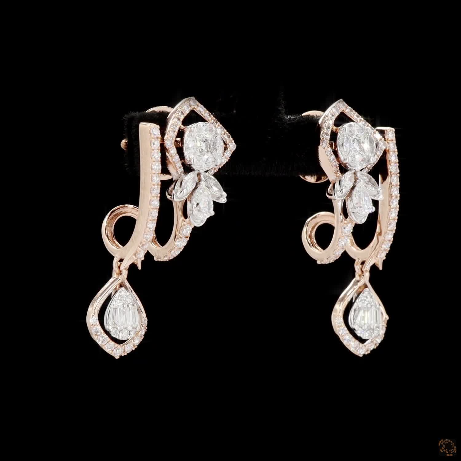 Diamond Earrings in 18KT Rose Gold
