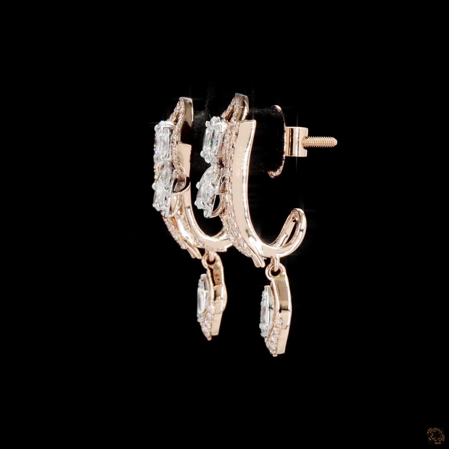 Diamond Earrings in 18KT Rose Gold