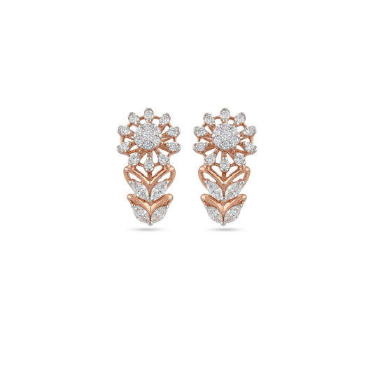 FLORAL BLOOM DIAMOND STUD EARRINGS