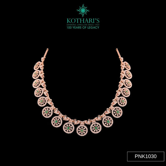 Emerald & Ruby Diamond Necklace in 18KT Rose Gold