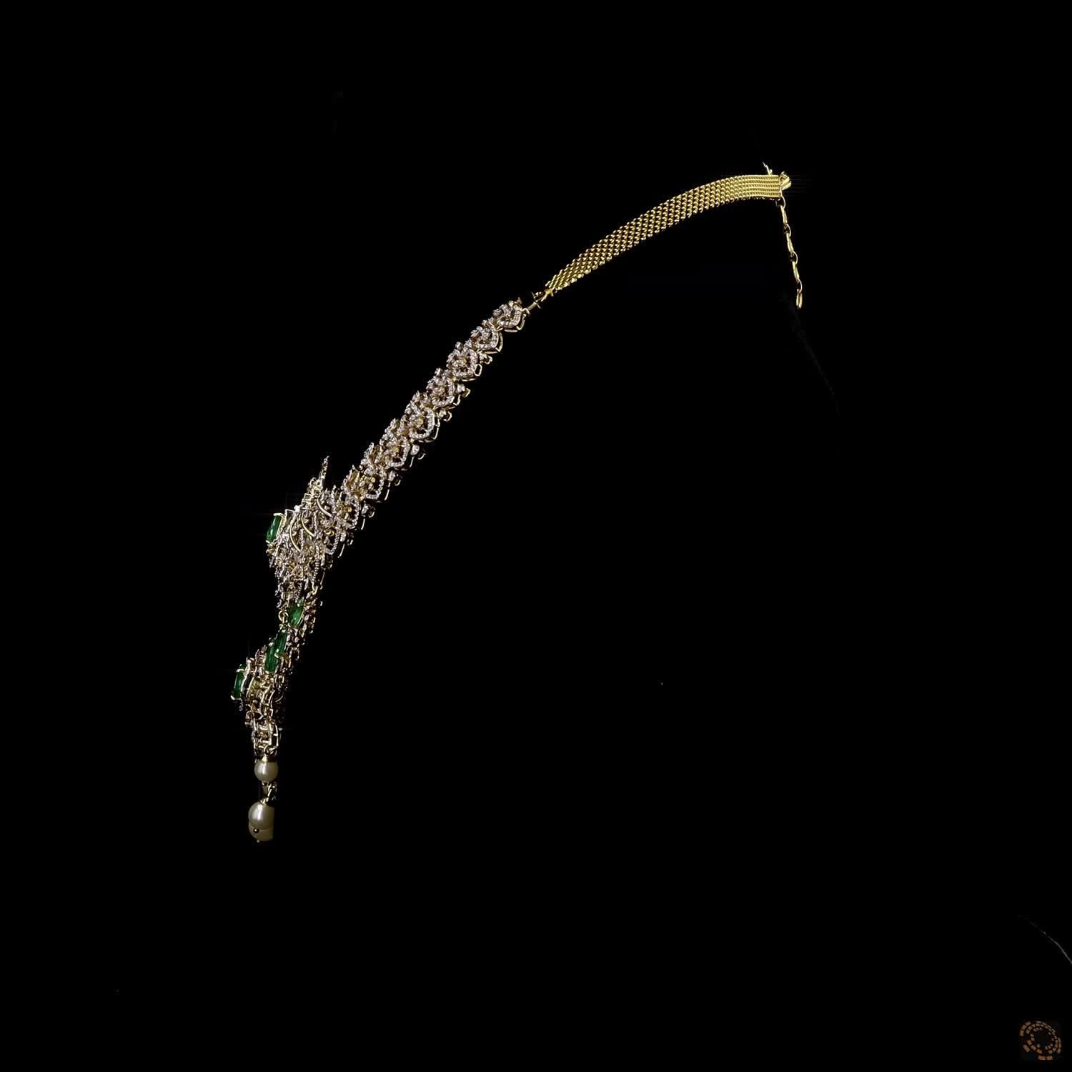 Emerald & Ruby Diamond Necklace in 18KT Yellow Gold