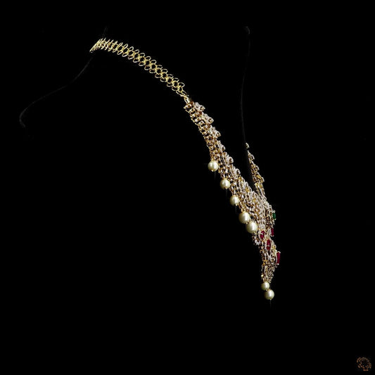 Emerald & Ruby Diamond Necklace in 18KT Yellow Gold