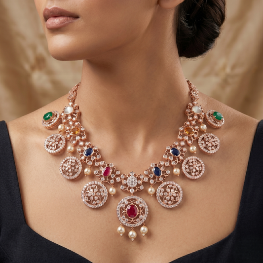 Navratna Diamond Necklace