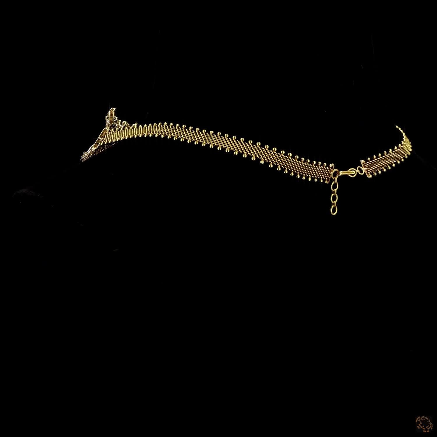 Emerald & Ruby Diamond Necklace in 18KT Yellow Gold