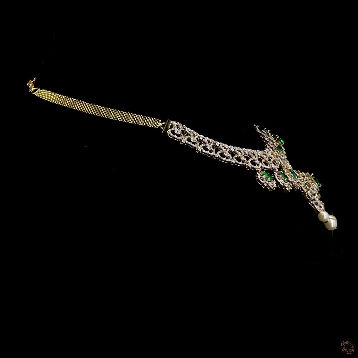 Emerald & Ruby Diamond Necklace in 18KT Yellow Gold